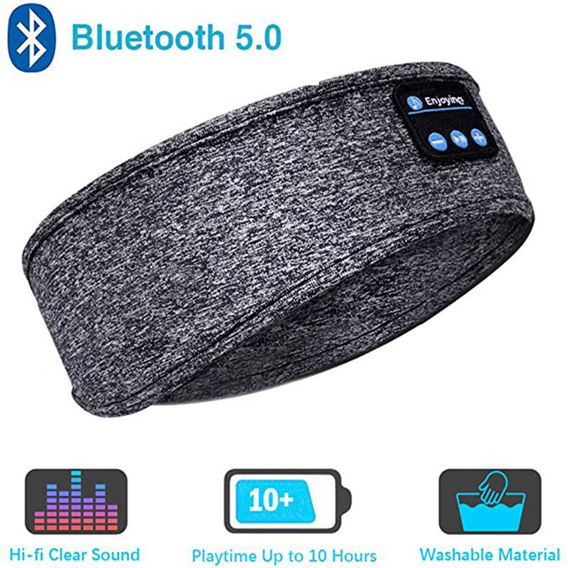 Wireless Bluetooth Sleeping Headphones Headband Thin Soft Elastic Comfortable Music Ear Phones Eye Mask For Side Sleeper Sports - SANDO 