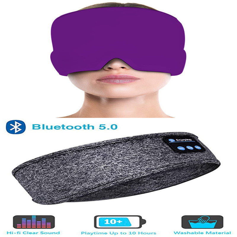 Wireless Bluetooth Sleeping Headphones Headband Thin Soft Elastic Comfortable Music Ear Phones Eye Mask For Side Sleeper Sports - SANDO 