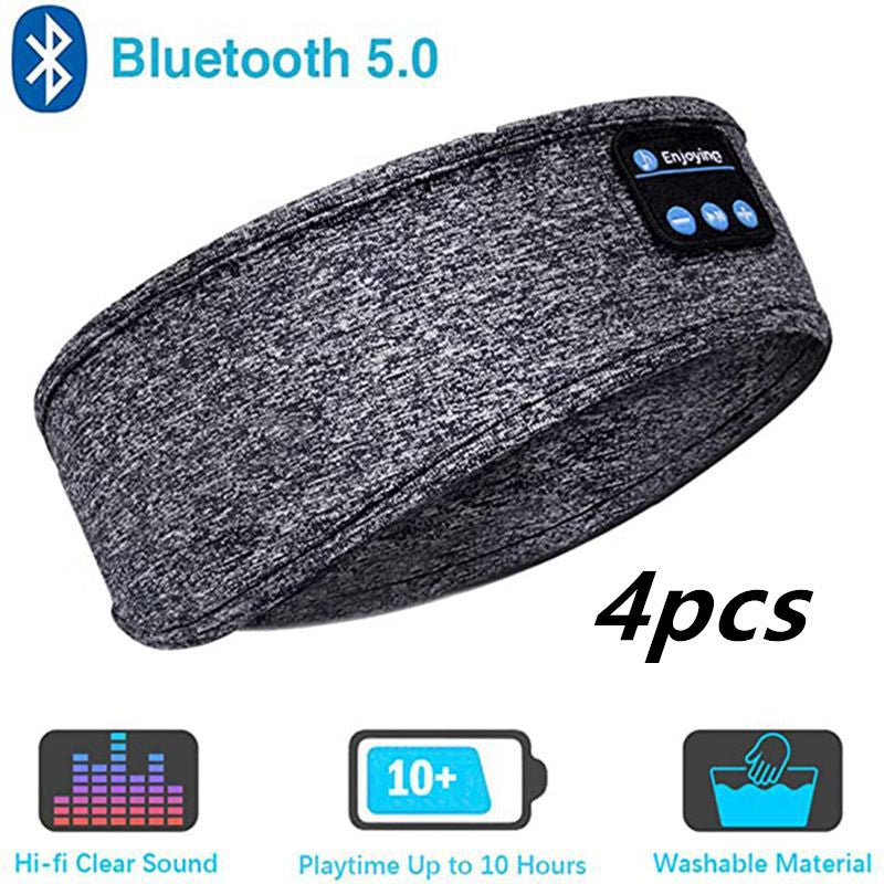 Wireless Bluetooth Sleeping Headphones Headband Thin Soft Elastic Comfortable Music Ear Phones Eye Mask For Side Sleeper Sports - SANDO 