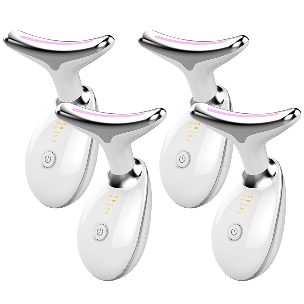 EMS Thermal Neck Lifting And Tighten Massager Electric Microcurrent Wrinkle Remover LED Photon Face Beauty Device For Woman - SANDO 