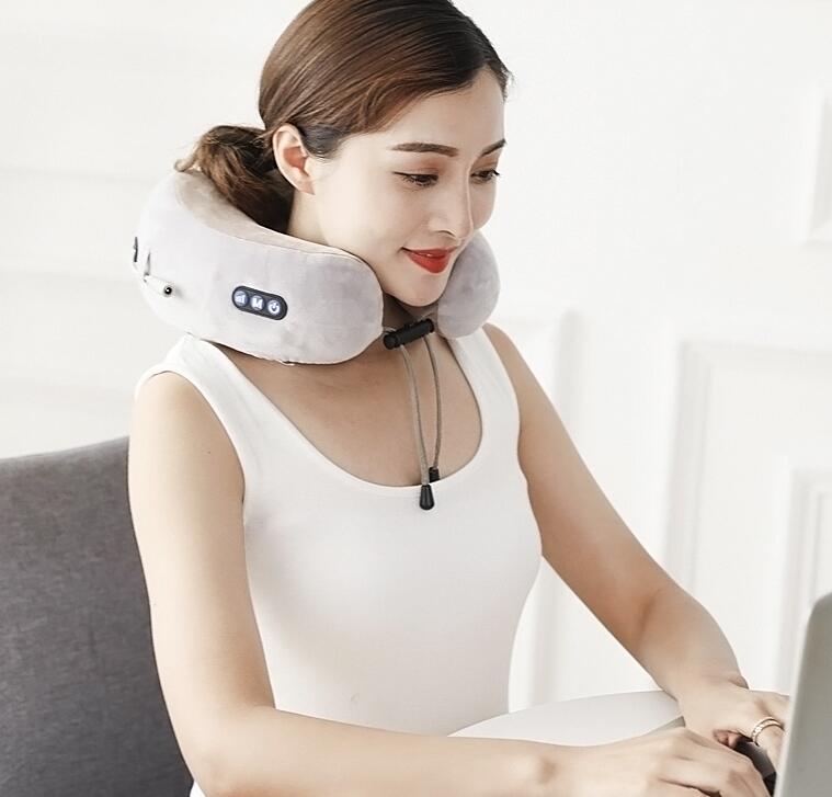 Massage U-Shaped Pillow Multi-Function Shoulder and Cervical Vertebra Electric Outdoor Portable Car Health Care - SANDO 