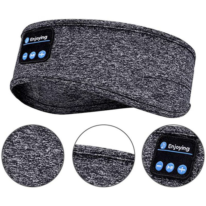 Wireless Bluetooth Sleeping Headphones Headband Thin Soft Elastic Comfortable Music Ear Phones Eye Mask For Side Sleeper Sports - SANDO 