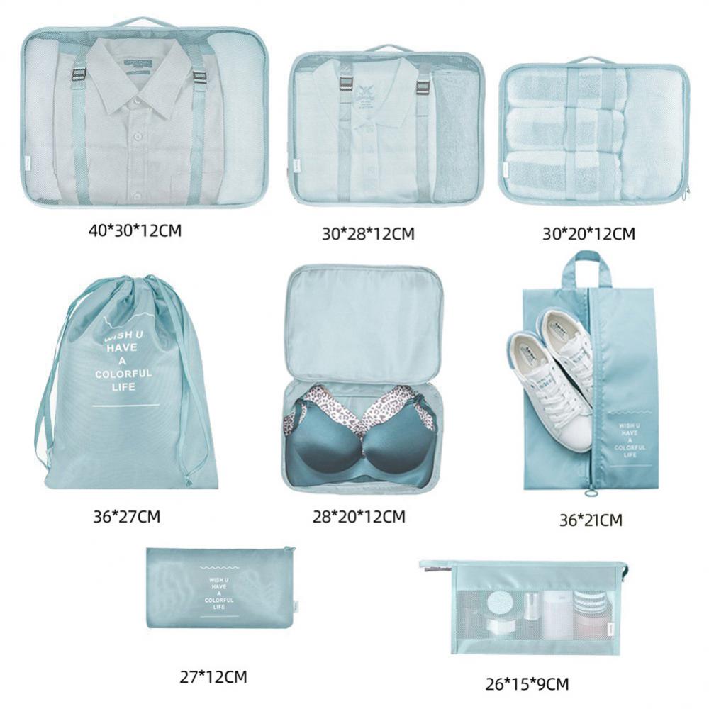 8-piece Set Luggage Divider Bag Travel Storage Clothes Underwear Shoes Organizer Packing Cube Bag - SANDO 