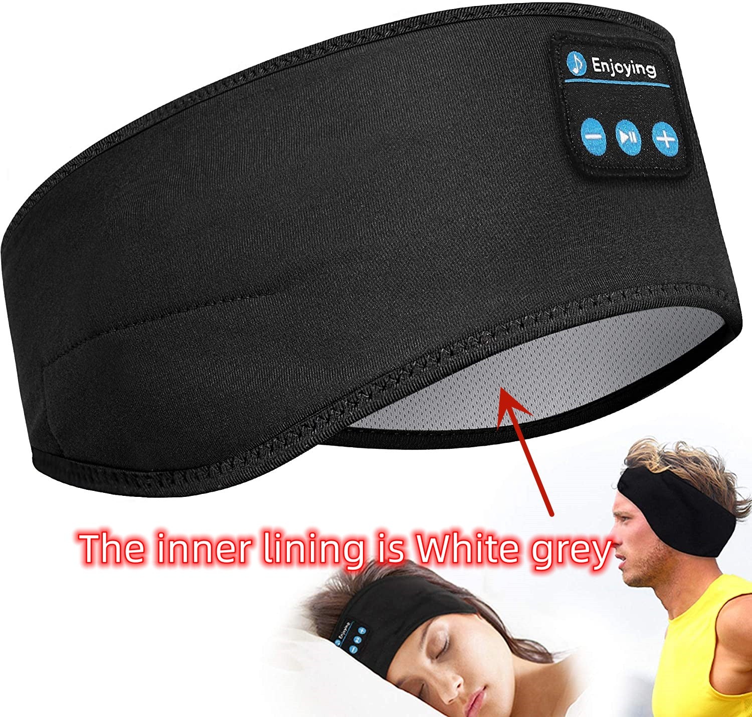 Wireless Bluetooth Sleeping Headphones Headband Thin Soft Elastic Comfortable Music Ear Phones Eye Mask For Side Sleeper Sports - SANDO 