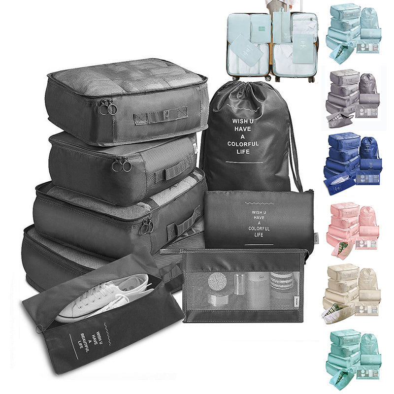 8-piece Set Luggage Divider Bag Travel Storage Clothes Underwear Shoes Organizer Packing Cube Bag - SANDO 