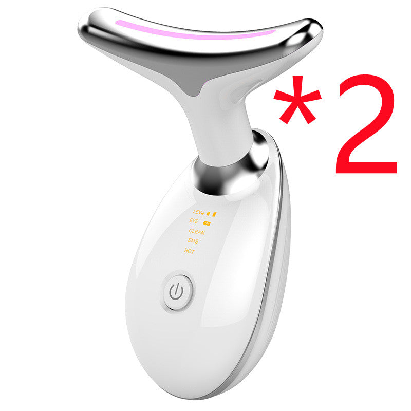 EMS Thermal Neck Lifting And Tighten Massager Electric Microcurrent Wrinkle Remover LED Photon Face Beauty Device For Woman - SANDO 