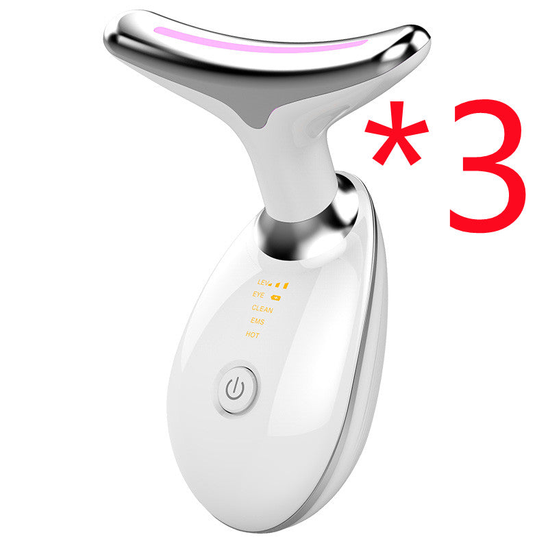 EMS Thermal Neck Lifting And Tighten Massager Electric Microcurrent Wrinkle Remover LED Photon Face Beauty Device For Woman - SANDO 