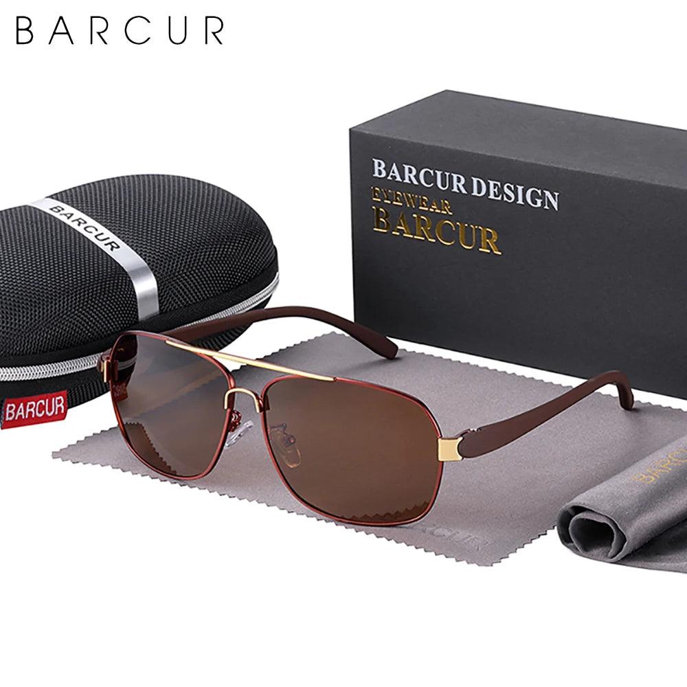 BARCUR Polarized Men Sun Glasses For Driving Durable Sunglasses Eyewear UV400 Gafas Oculos De Sol - SANDO 