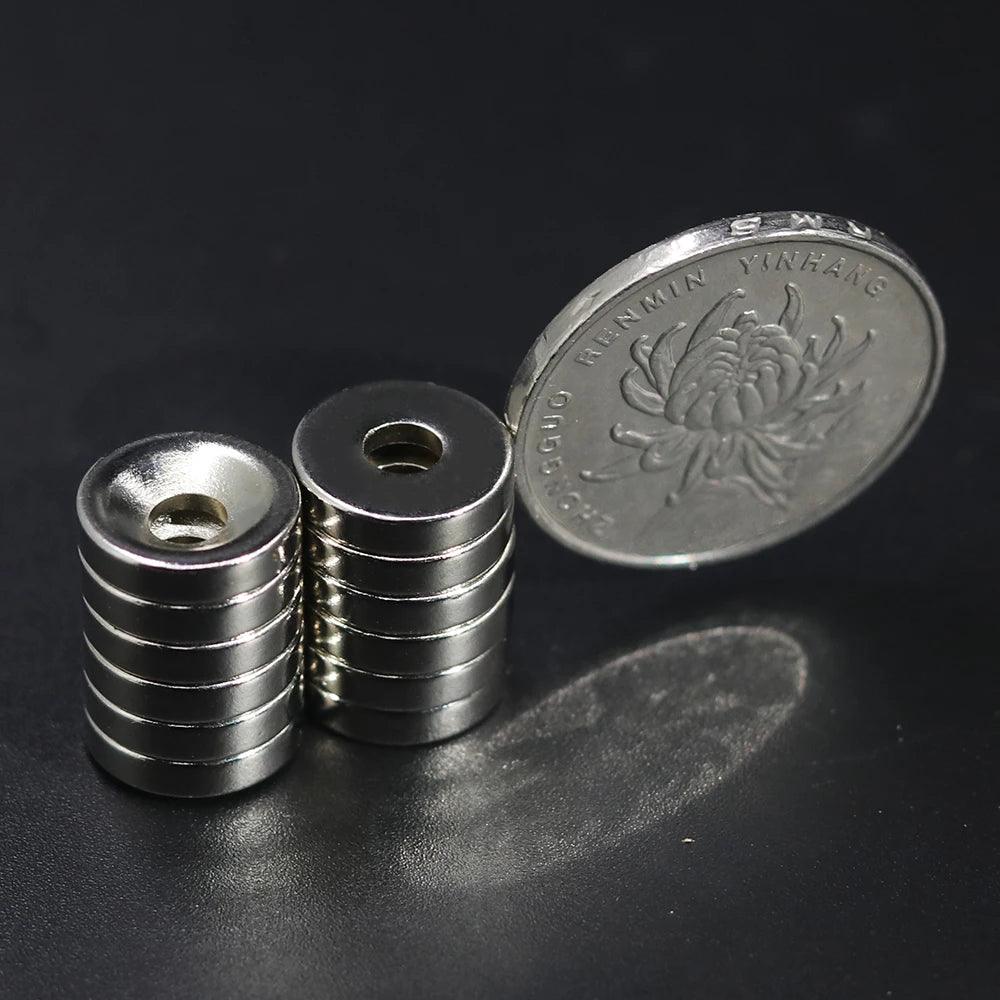 10/20/50Pcs 12x3-4 hole Neodymium Magnet 12mm x 3mm - 4mm N35 NdFeB Round Super Powerful Strong Permanent Magnetic imanes - SANDO 