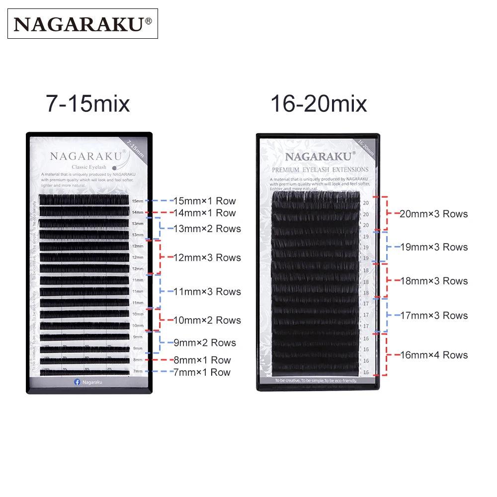 NAGARAKU Mix Eyelashes Makeup Maquiagem Individual Eyelash 16 Rows Mix 7-15 Natural Soft Mink Lashes Maquillaje Cilios - SANDO 