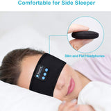 Wireless Bluetooth Sleeping Headphones Headband Thin Soft Elastic Comfortable Music Ear Phones Eye Mask For Side Sleeper Sports - SANDO 