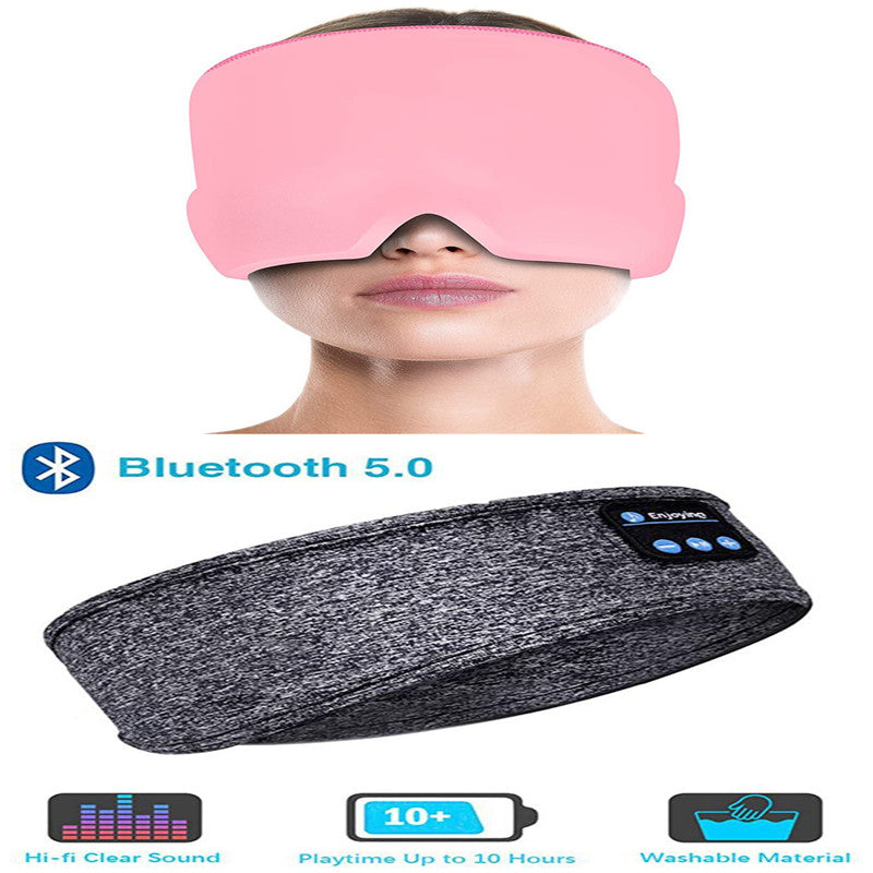 Wireless Bluetooth Sleeping Headphones Headband Thin Soft Elastic Comfortable Music Ear Phones Eye Mask For Side Sleeper Sports - SANDO 