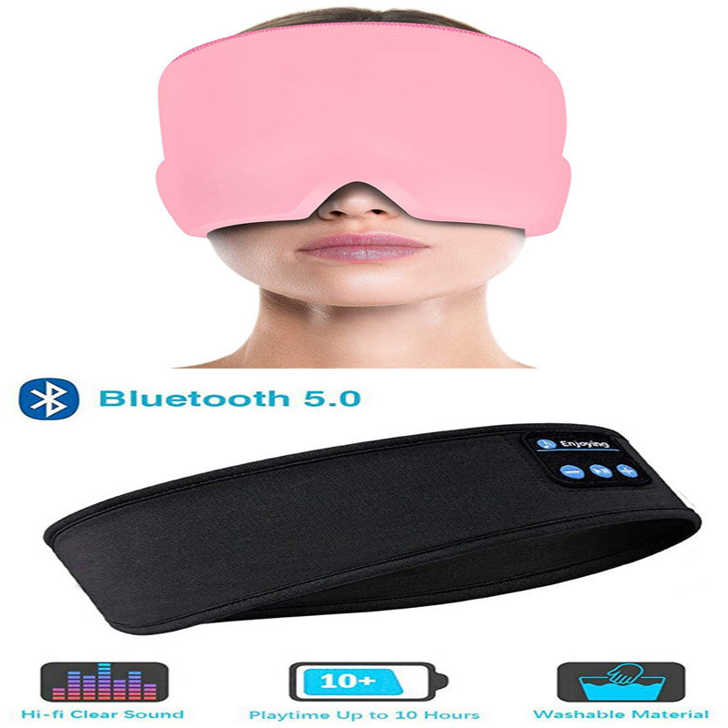 Wireless Bluetooth Sleeping Headphones Headband Thin Soft Elastic Comfortable Music Ear Phones Eye Mask For Side Sleeper Sports - SANDO 